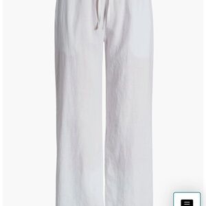 Caslon Nordstrom White Linen Pants with Drawstring Size M Petite